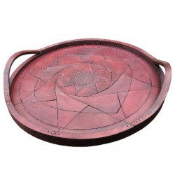 BANDEJA RED MANDALA COURO...